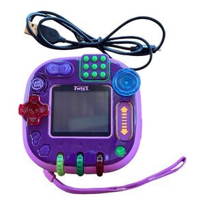 LeapFrog RockIt Twist Handheld Learning Game W/ Charging Cable Purple Tested!